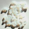 30 14mm Milky White Opal Angel Wing Beads